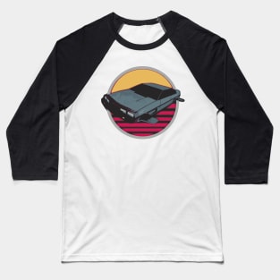 Flying Delorean Vectorised Baseball T-Shirt